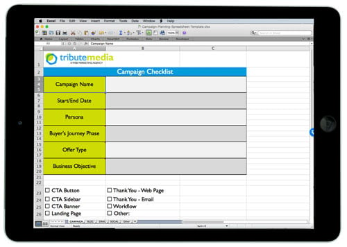 inbound marketing campaign planning spreadsheet