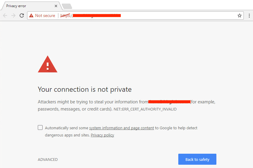 website not secure 