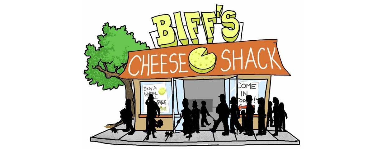 Biff's Cheese Shack storefront Biff's Cheese Shack storefront