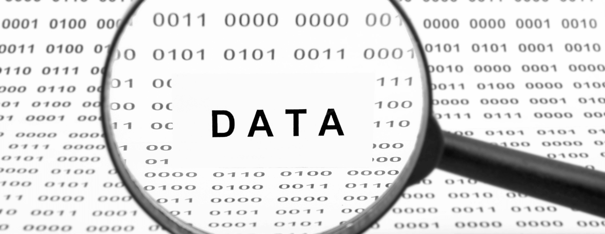 data magnified on a sheet of paper