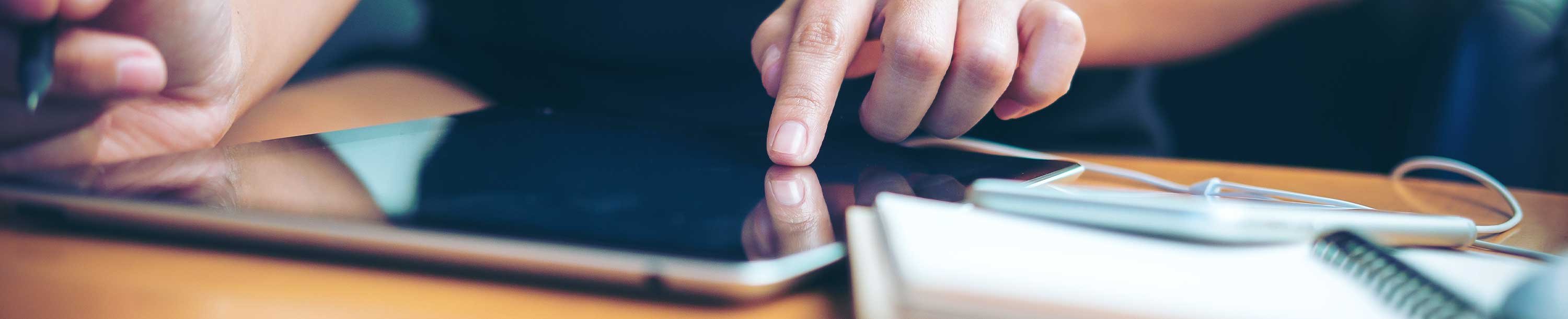 Person using tablet device